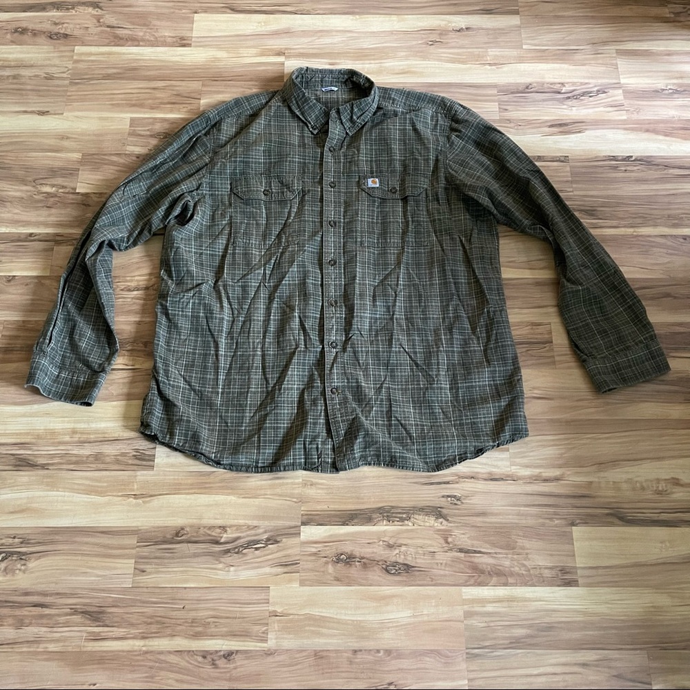 Carhartt plaid button down shirt size 2XLT